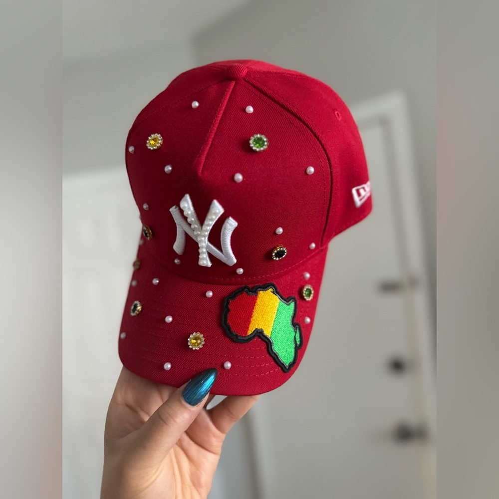 BLACK HISTORY CUSTOMIZED Red NY  Cap
